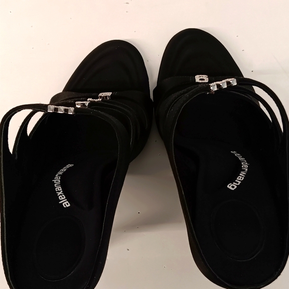 Alexander Wang Black Satin Lolita Crystal Embellished Sandal Heels - Picture 10 of 15